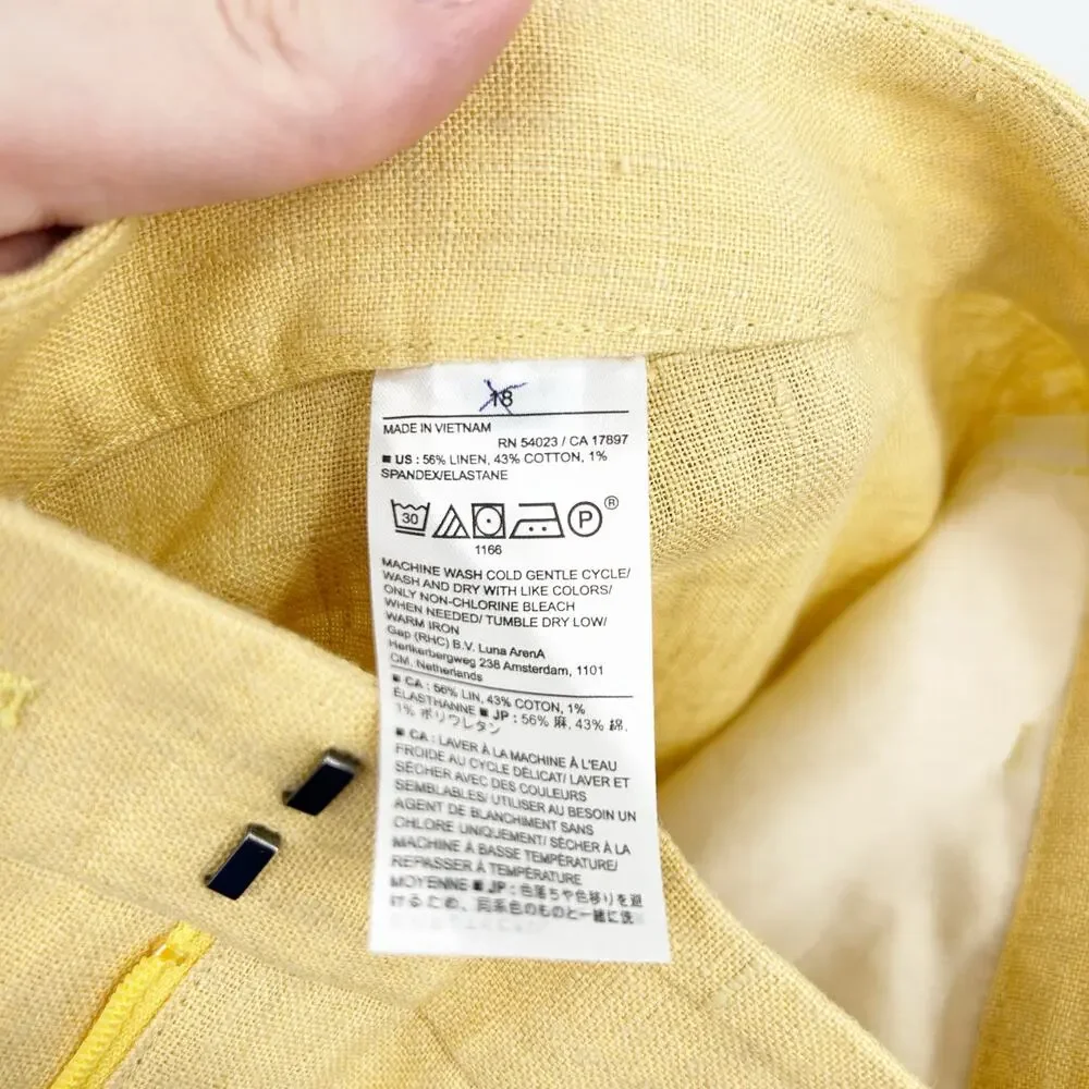 Banana Republic Womens Career Casual Beachy Hayden Linen Blend‎ Pants Size 12